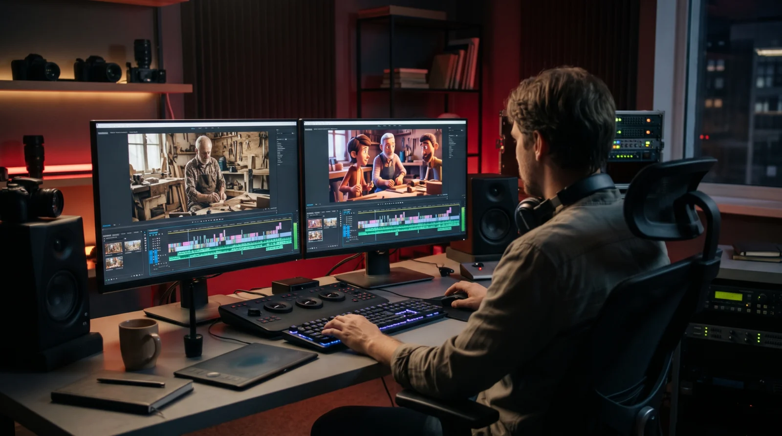 Kamera trifft KI: Echte Aufnahmen und KI-Animation im selben Workflow.